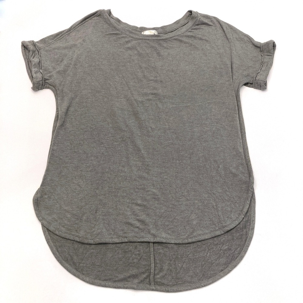 matty m Tee Shirt Gray Rolled Short Sleeve Womens M Rayon Spandex Soft Highlow